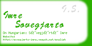 imre sovegjarto business card